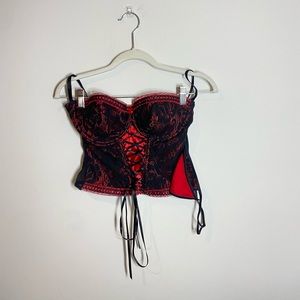 NWT Fredericks of Hollywood corset and thong set